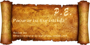 Pacurariu Euridiké névjegykártya